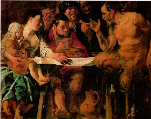 JORDAENS, Jacob The Satyr and the Peasant